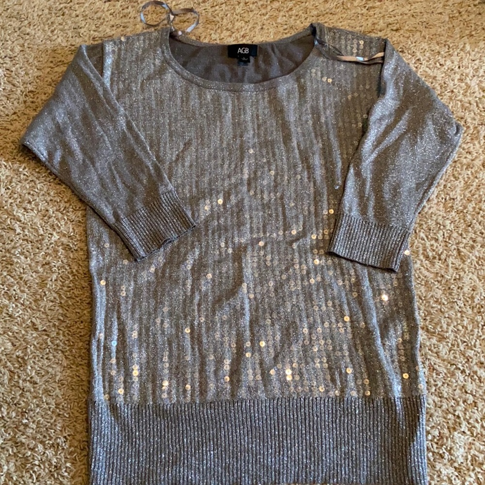 Sequin gray sparkle sweater